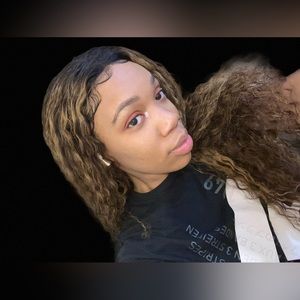 180% density human hair 13x6 lace front 22in highlight ombré T4/27 wig